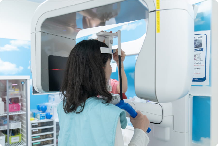 3次元立体画像で<br>お口の中を確認